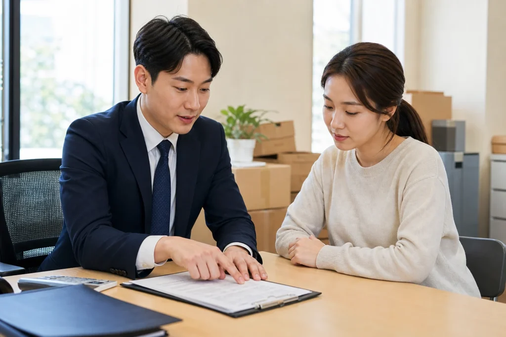 이사 견적과 준비 과정을 보여주는 참고 이미지